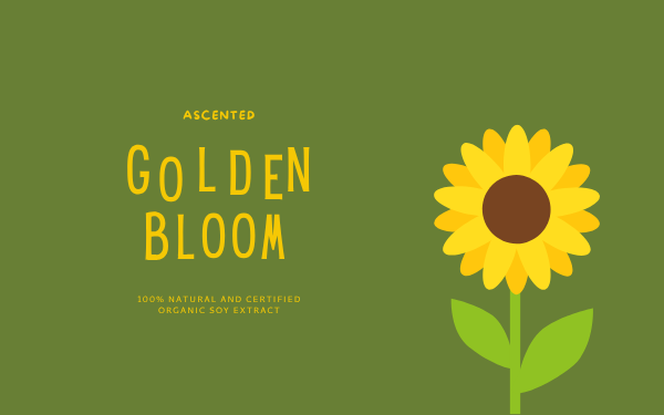 Ascented Golden Bloom candle label