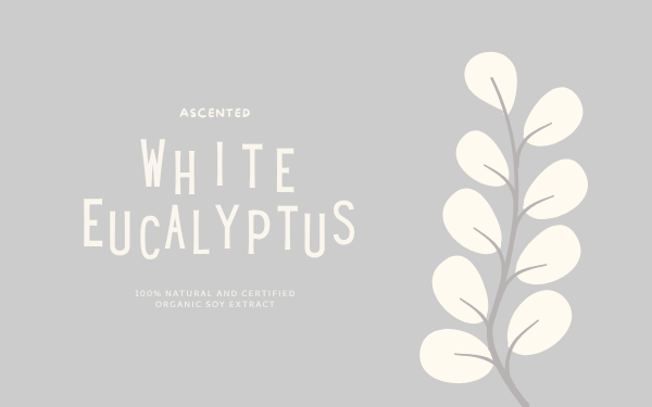 Ascented White Eucalyptus candle label